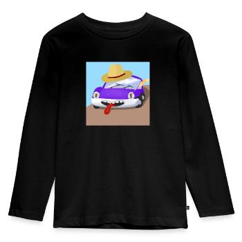 Freddie das Auto - Kinder Premium Bio Langarmshirt - Schwarz - Vorne - AI Model Kid Male (0cm)