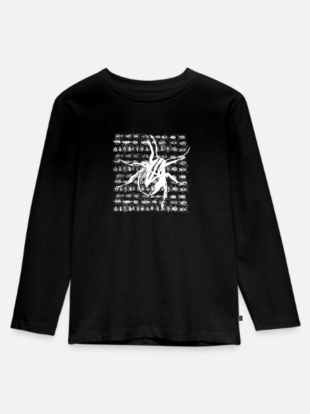 Kleines weißes Insekt - Kinder Premium Bio Langarmshirt - Schwarz