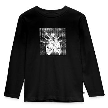 White digital moth - Kids' Premium Longsleeve Shirt - black - Front - AI Model Kid Male (0cm)