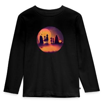Halloween Familie - Kinder Premium Bio Langarmshirt - Schwarz - Vorne - AI Model Kid Male (0cm)
