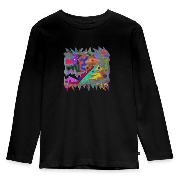 Kruste in der Höhle - Kinder Premium Bio Langarmshirt - Schwarz - Vorne - AI Model Kid Male (0cm)