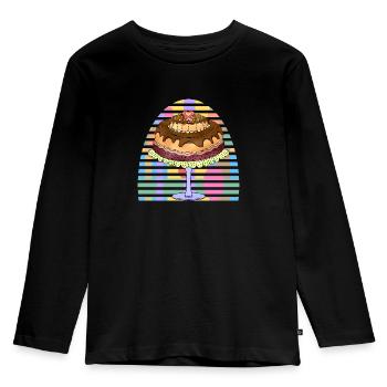 Pastel - Camiseta ecológica prémium de manga larga para niños - negro - delante - AI Model Kid Male (0cm)