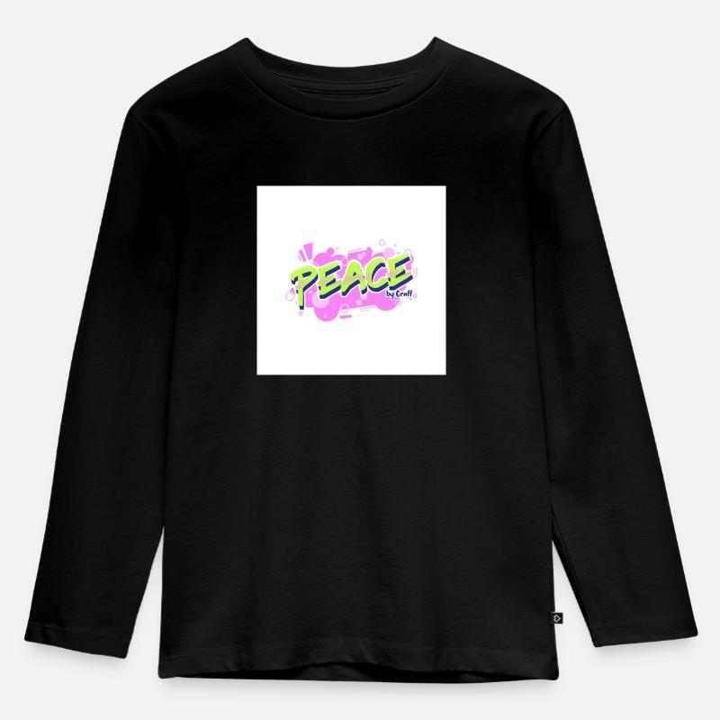 graffiti logo maker featuring bubbly graphics - Kinder Premium Bio Langarmshirt - Schwarz