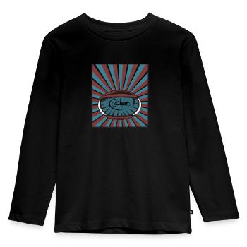 Vélo cargo dans les yeux avec poutres - T-shirt manches longues Premium Enfant - noir - Devant - AI Model Kid Male (0cm)