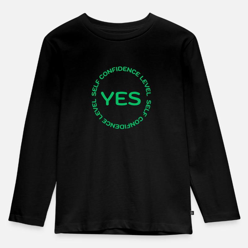 SELF CONFIDENCE LEVEL YES grün - Kinder Premium Bio Langarmshirt - Schwarz