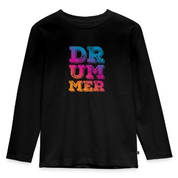 Drummer Drummer Gift - Kids' Premium Longsleeve Shirt - black - Front - AI Model Kid Male (0cm)