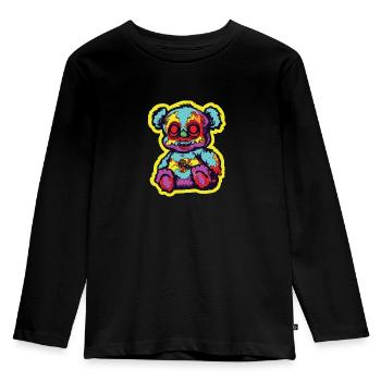Horror Gruseliger Bär Halloween Phantom Reißzähne - Kinder Premium Bio Langarmshirt - Schwarz - Vorne - AI Model Kid Male (0cm)