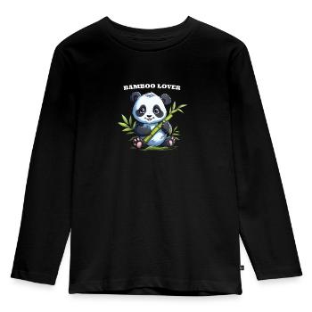 Bambos Panda Hemd - Kinder Premium Bio Langarmshirt - Schwarz - Vorne - AI Model Kid Male (0cm)