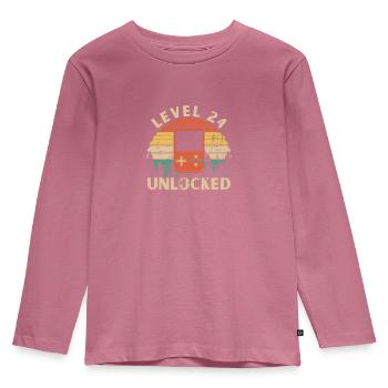 Level 24 Unlocked - Kids' Premium Longsleeve Shirt - mauve - Front - AI Model Kid Female (0cm)