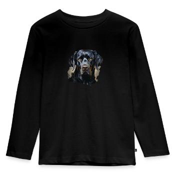 Hund - Kinder Premium Bio Langarmshirt - Schwarz - Vorne - AI Model Kid Male (0cm)