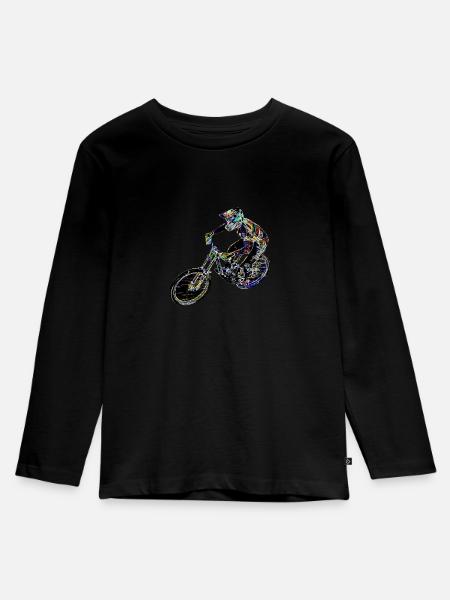 MTB MTB Downhill - Kinder Premium Bio Langarmshirt - Schwarz