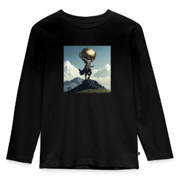 Sayajin warrior - Kinder Premium Bio Langarmshirt - Schwarz - Vorne - AI Model Kid Male (0cm)
