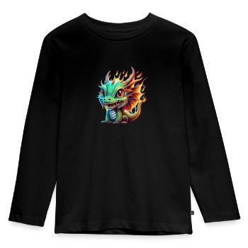 Petit Dragon - T-shirt manches longues Premium Enfant - noir - Devant - AI Model Kid Male (0cm)