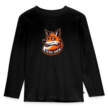 Zero Given - Fuchs Illustration - Kinder Premium Bio Langarmshirt - Schwarz - Vorne - AI Model Kid Male (0cm)