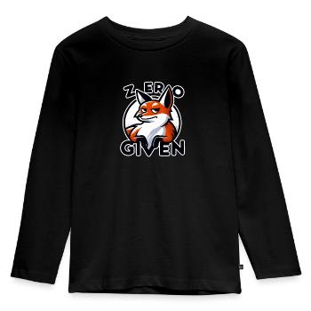 Zero Given - Fuchs Illustration - Kinder Premium Bio Langarmshirt - Schwarz - Vorne - AI Model Kid Male (0cm)
