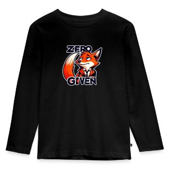 Zero Given - Fuchs Illustration - Kinder Premium Bio Langarmshirt - Schwarz - Vorne - AI Model Kid Male (0cm)