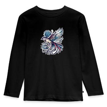 Soar High - bird illustration - Kids' Premium Longsleeve Shirt - black - Front - AI Model Kid Male (0cm)