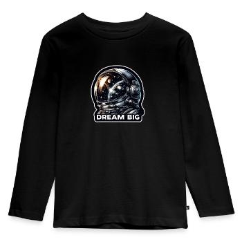 Dream Big - Astronaut Illustration - Kids' Premium Longsleeve Shirt - black - Front - AI Model Kid Male (0cm)