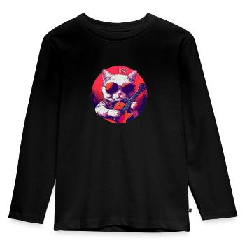 Tabby Tunes - Kids' Premium Longsleeve Shirt - black - Front - AI Model Kid Male (0cm)