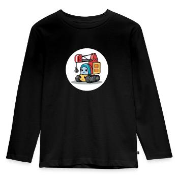 grue de chantierpour enfant - T-shirt manches longues Premium Enfant - noir - Devant - AI Model Kid Male (0cm)