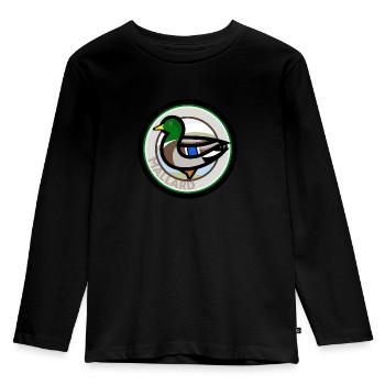 Canard colvert mâle - T-shirt manches longues Premium Enfant - noir - Devant - AI Model Kid Male (0cm)