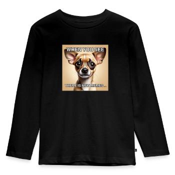 Mèmes de chiens - T-shirt manches longues Premium Enfant - noir - Devant - AI Model Kid Male (0cm)