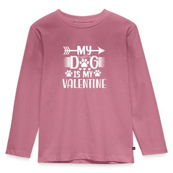 Valentine Geschenk Spruch Haustiere Hund Dog Love - Kinder Premium Bio Langarmshirt - Mauve - Vorne - AI Model Kid Female (0cm)