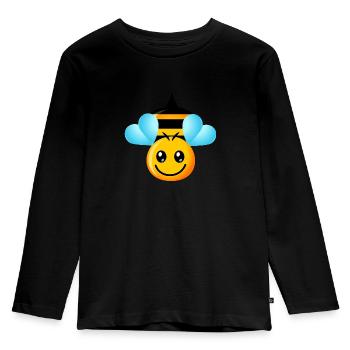 Happy Bee - Kids' Premium Longsleeve Shirt - black - Front - AI Model Kid Male (0cm)