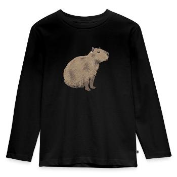 Capybara rodent - Kids' Premium Longsleeve Shirt - black - Front - AI Model Kid Male (0cm)