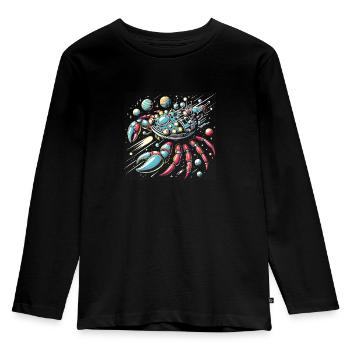 Spaceship Crab Colorful Fantasy Spaceship - Kids' Premium Longsleeve Shirt - black - Front - AI Model Kid Male (0cm)