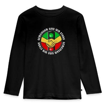 Gemeinsam sind wir Stark - Kinder Premium Bio Langarmshirt - Schwarz - Vorne - AI Model Kid Male (0cm)
