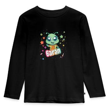 BARAN - Beautiful boy name with cute alien - Kids' Premium Longsleeve Shirt - black - Front - AI Model Kid Male (0cm)