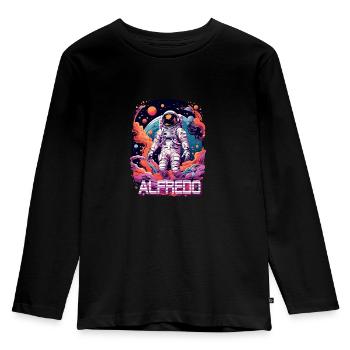 ALFREDO - Beau prénom de garçon avec astronaute cool - T-shirt manches longues Premium Enfant - noir - Devant - AI Model Kid Male (0cm)
