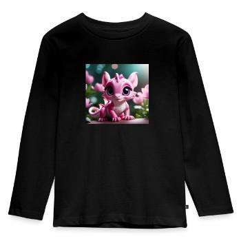 Bébé dragon - T-shirt manches longues Premium Enfant - noir - Devant - AI Model Kid Male (0cm)
