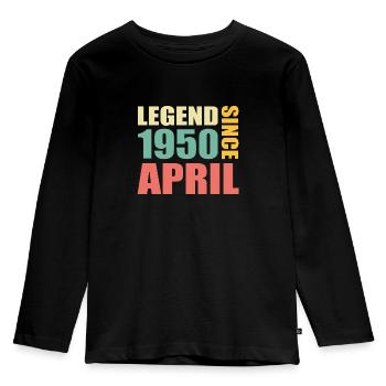 73e anniversaire Avril né en 1950 Idée cadeau - T-shirt manches longues Premium Enfant - noir - Devant - AI Model Kid Male (0cm)