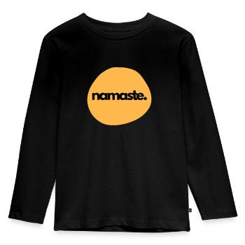 Namaste - Kids' Premium Longsleeve Shirt - black - Front - AI Model Kid Male (0cm)