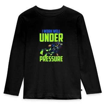 Drôle de plongeur blague - T-shirt manches longues Premium Enfant - noir - Devant - AI Model Kid Male (0cm)