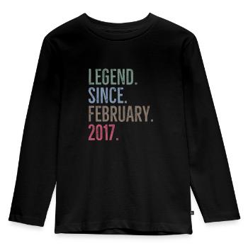 Legend Since February 2017 - Kids' Premium Longsleeve Shirt - black - Front - AI Model Kid Male (0cm)
