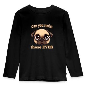Hunde-Blick: Unwiderstehliche Niedlichkeit - Kinder Premium Bio Langarmshirt - Schwarz - Vorne - AI Model Kid Male (0cm)