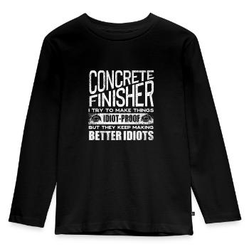 Concrete Finisher Concrete Mixer Construction - Kids' Premium Longsleeve Shirt - black - Front - AI Model Kid Male (0cm)