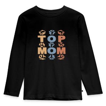 TOP MAMA colorful - Kinder Premium Bio Langarmshirt - Schwarz - Vorne - AI Model Kid Male (0cm)