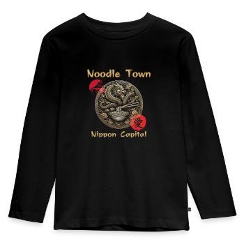 Noodle Town - Kids' Premium Longsleeve Shirt - black - Front - AI Model Kid Male (0cm)