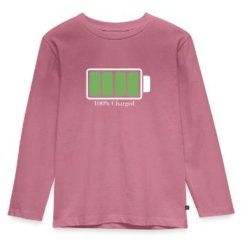 Charged battery - Kids' Premium Longsleeve Shirt - mauve - Front - AI Model Kid Female (0cm)