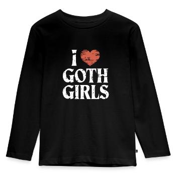 Love Goth Girls! Gothic Aesthetic Goth Mommy - Kinder Premium Bio Langarmshirt - Schwarz - Vorne - AI Model Kid Male (0cm)