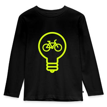 Ampoule, E-bike, Vélo - T-shirt manches longues Premium Enfant - noir - Devant - AI Model Kid Male (0cm)