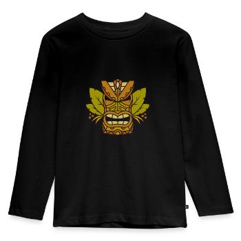 Masque aztèque mystérieux mystique - T-shirt manches longues Premium Enfant - noir - Devant - AI Model Kid Male (0cm)