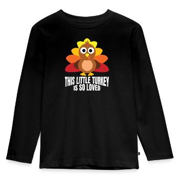Cette petite dinde est si aimée drôle - T-shirt manches longues Premium Enfant - noir - Devant - AI Model Kid Male (0cm)