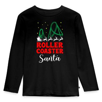 Montagnes russes Père Noël - T-shirt manches longues Premium Enfant - noir - Devant - AI Model Kid Male (0cm)