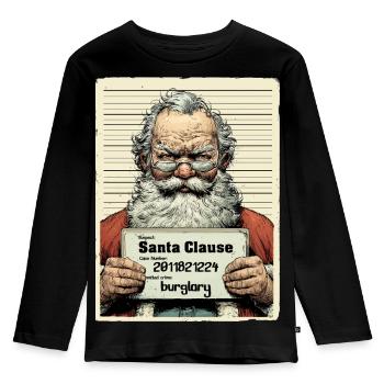 Santa Arrested - Kids' Premium Longsleeve Shirt - black - Front - AI Model Kid Male (0cm)