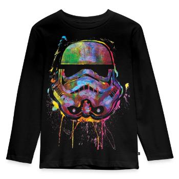 Star Wars Sturmtruppen Helm Painted Artsy Style - Kinder Premium Bio Langarmshirt - Schwarz - Vorne - AI Model Kid Male (0cm)